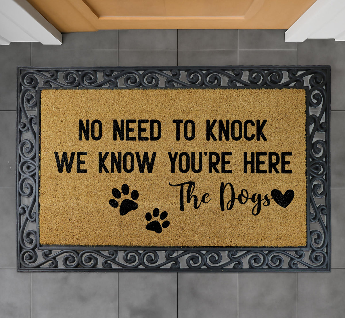 Natural Coir Doormat, Dog Lover Welcome Mat, Farmhouse Entryway Decor
