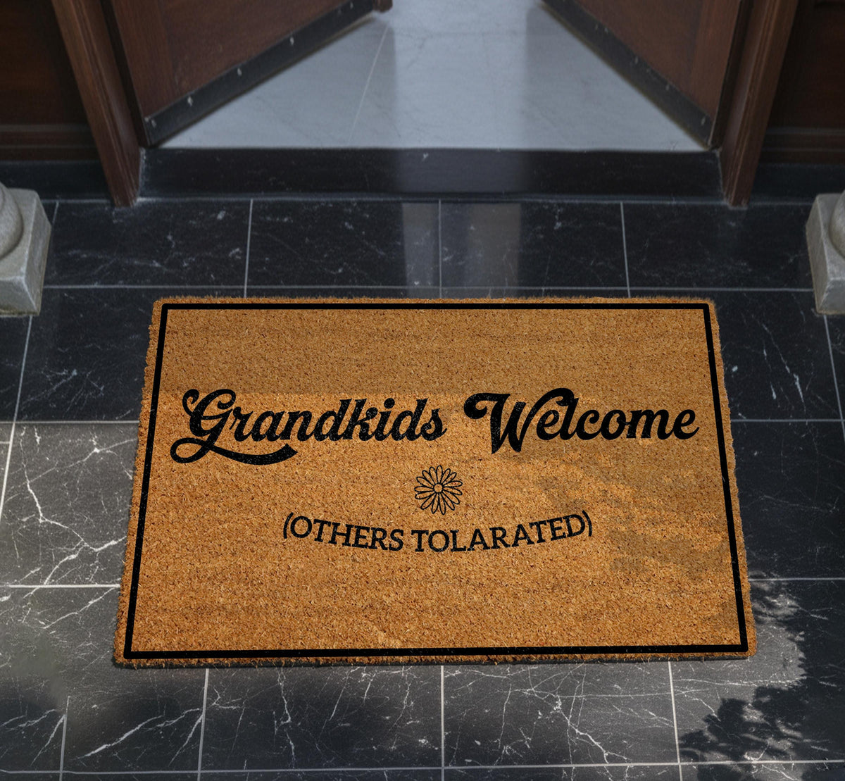 Grandkids Welcome Others Tolerated Doormat, Funny Grandparent Gift, Nana and Papas Home Decor