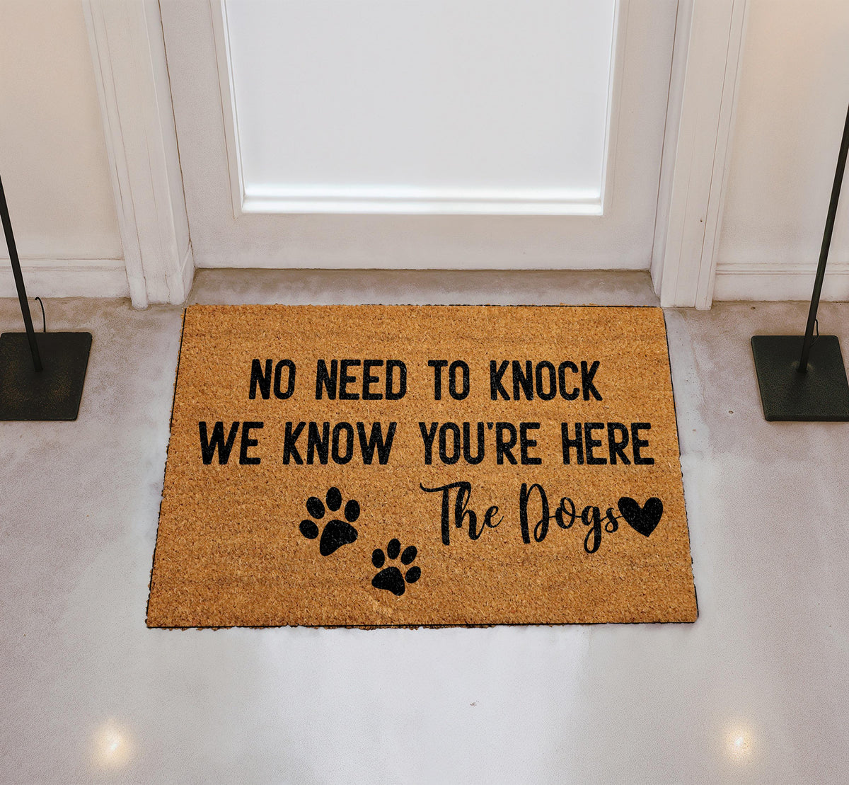 Natural Coir Doormat, Dog Lover Welcome Mat, Farmhouse Entryway Decor