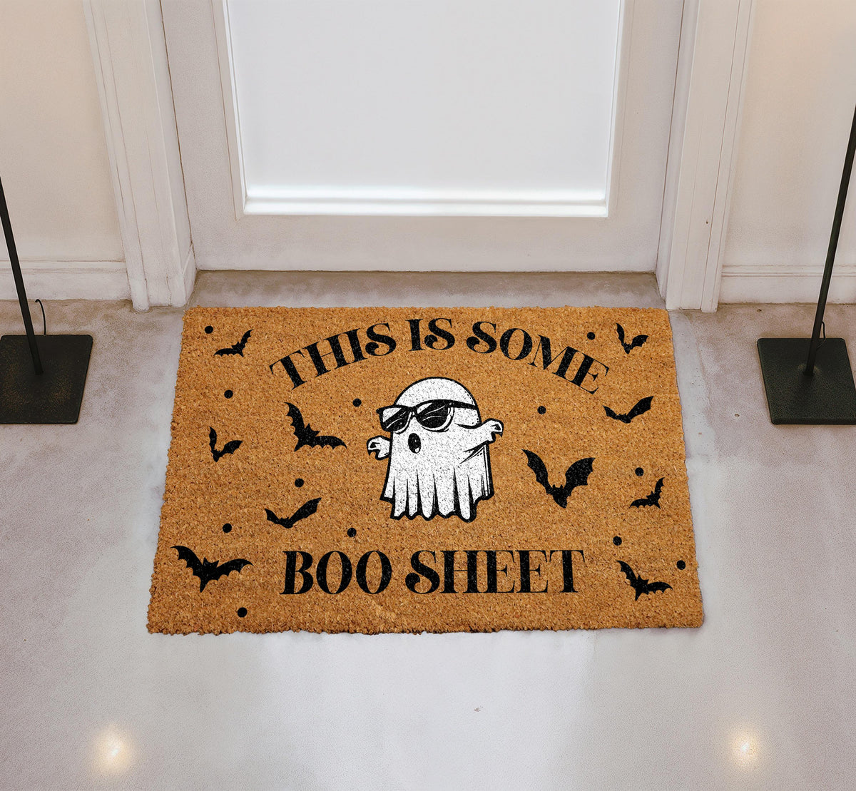 This Is Some Boo Sheet Doormat, Spooky Home Entrance Decor, Cool Ghost Front Porch Rug