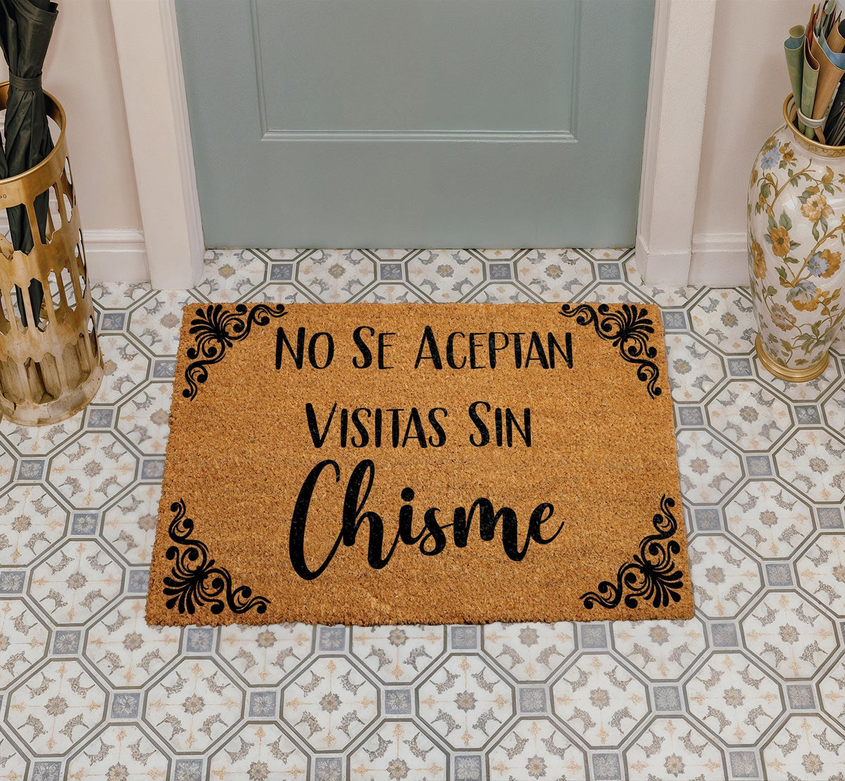 No Se Aceptan Visitas Sin Chisme Doormat, No Gossip No Entry Welcome Mat