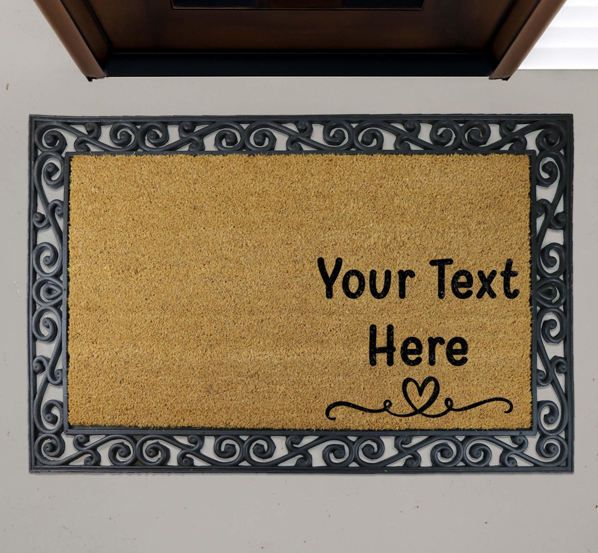Custom Text Doormat, Personalized Coir Welcome Mat, Design Your Own Mat