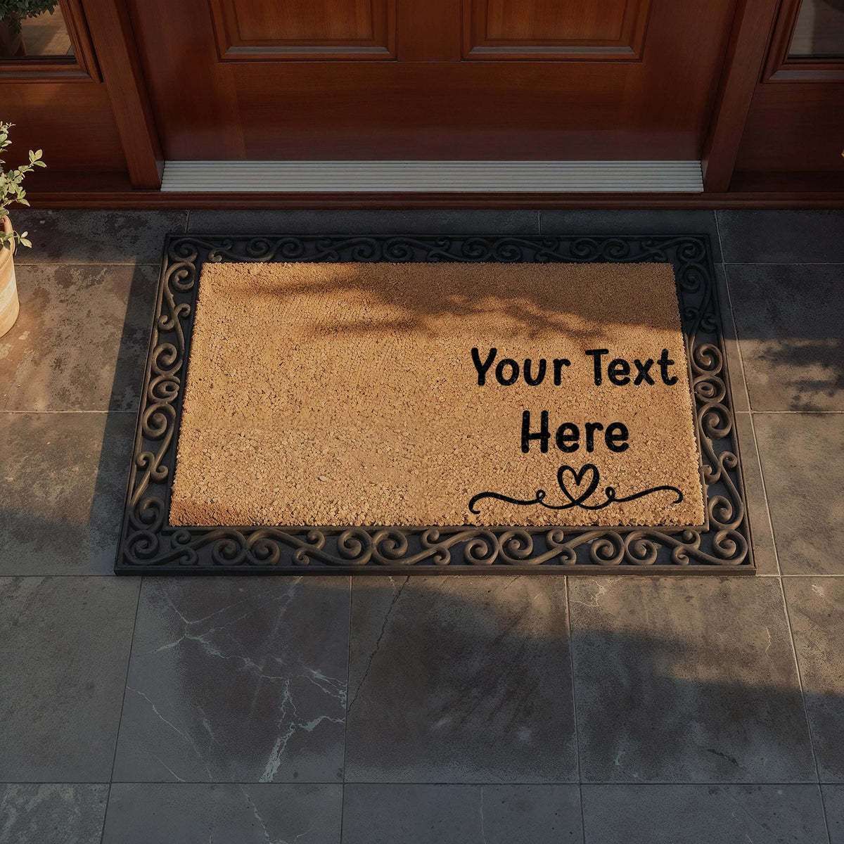 Custom Text Doormat, Personalized Coir Welcome Mat, Design Your Own Mat