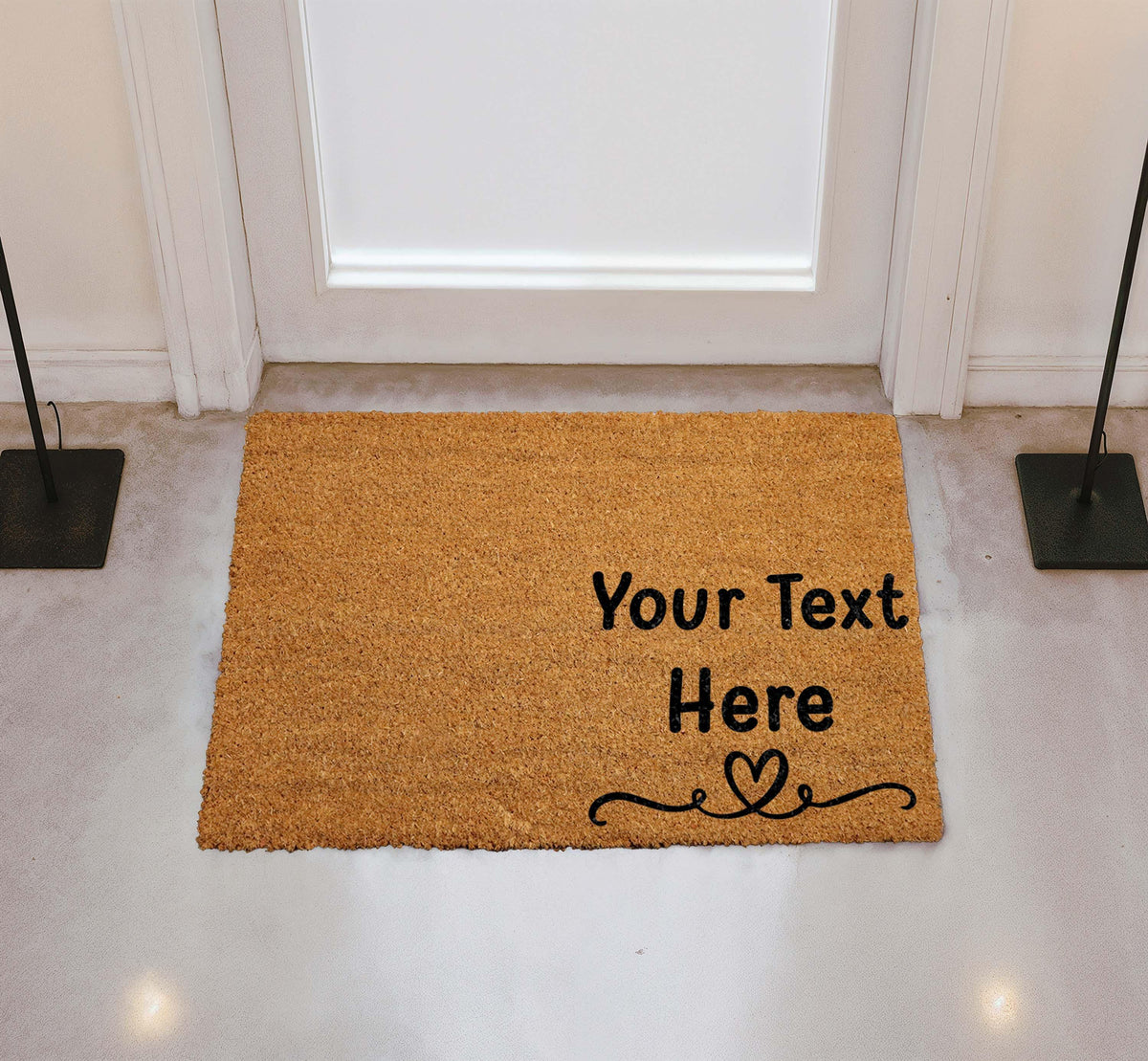 Custom Text Doormat, Personalized Coir Welcome Mat, Design Your Own Mat