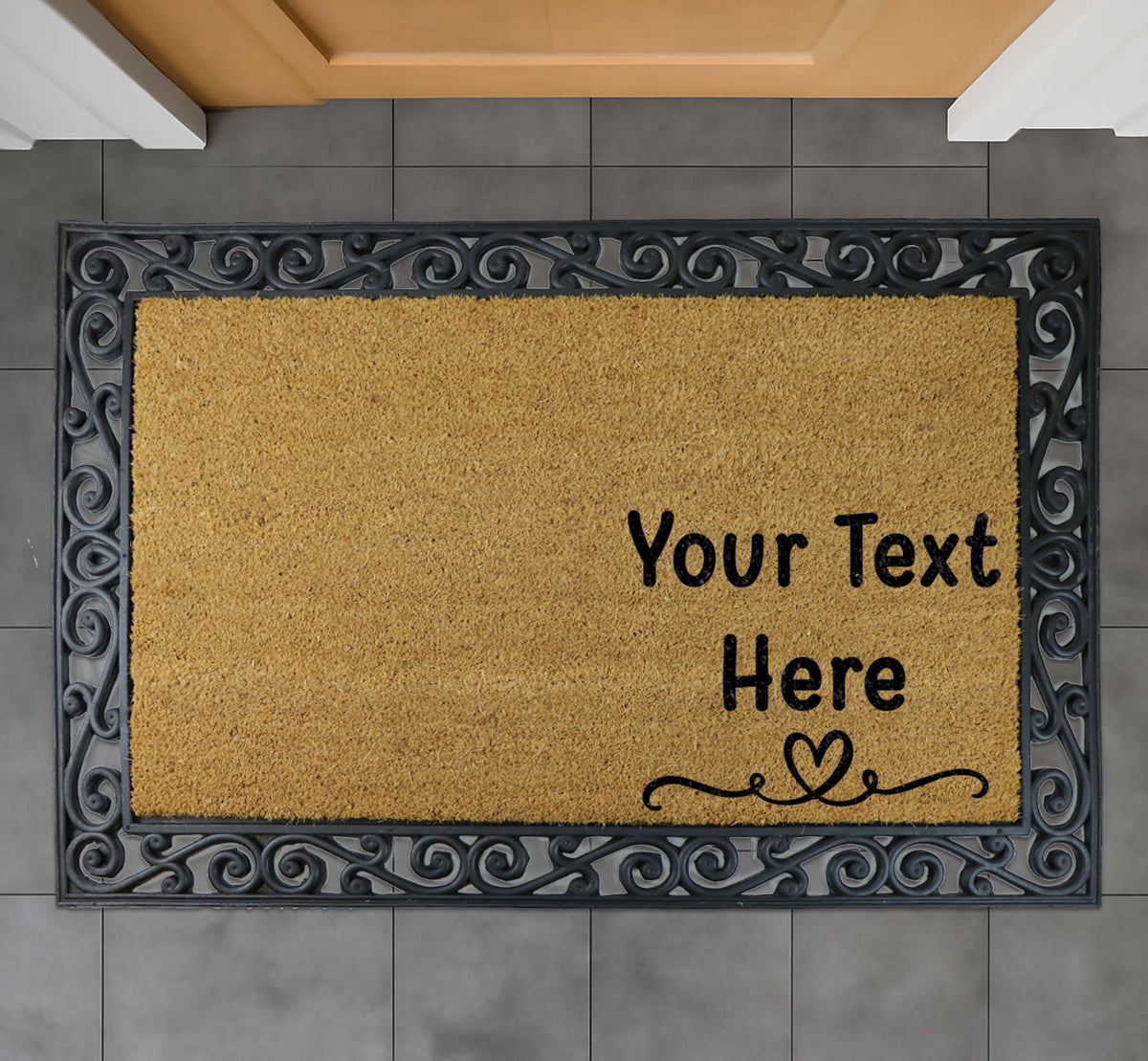 Custom Text Doormat, Personalized Coir Welcome Mat, Design Your Own Mat