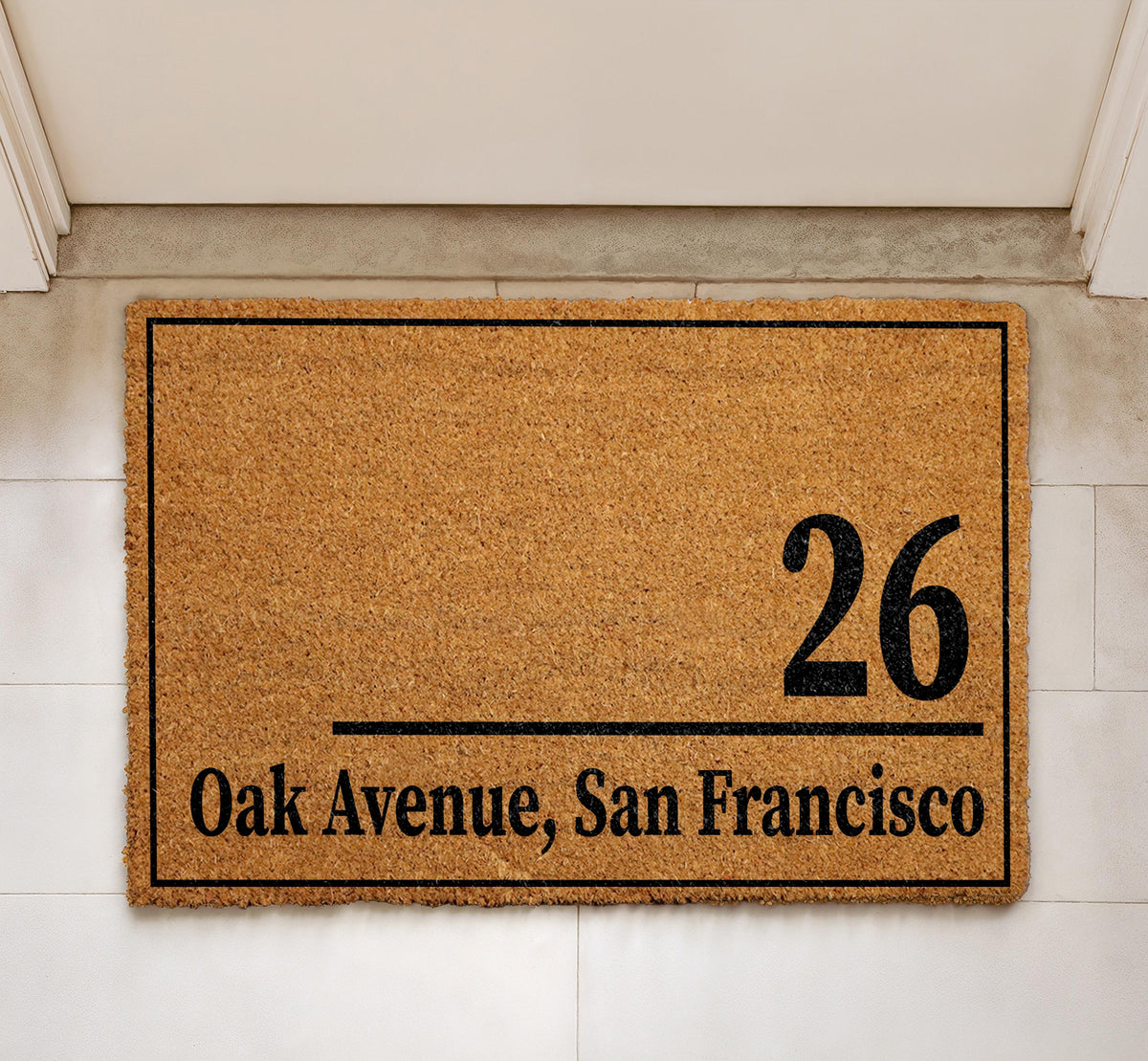 Custom Address Doormat, Personalized House Number Welcome Mat, Street Address Numbers Rug