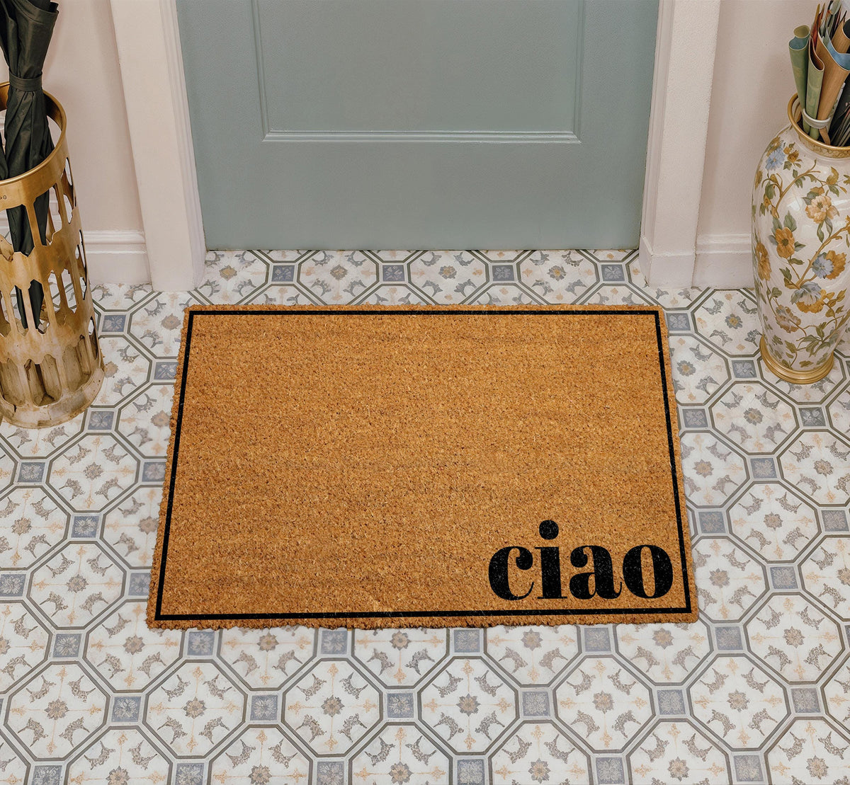 Ciao Italian Doormat, Hello Welcome Mat, New Home Gift, Front Porch Decor
