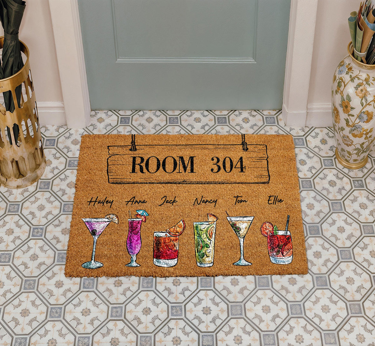 Personalized Roommate Welcome Mat, Custom Dorm Room Doormat