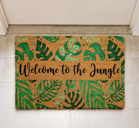 Welcome To The Jungle Interchangeable Doormat, Cute Botonical Pattern Home Decor