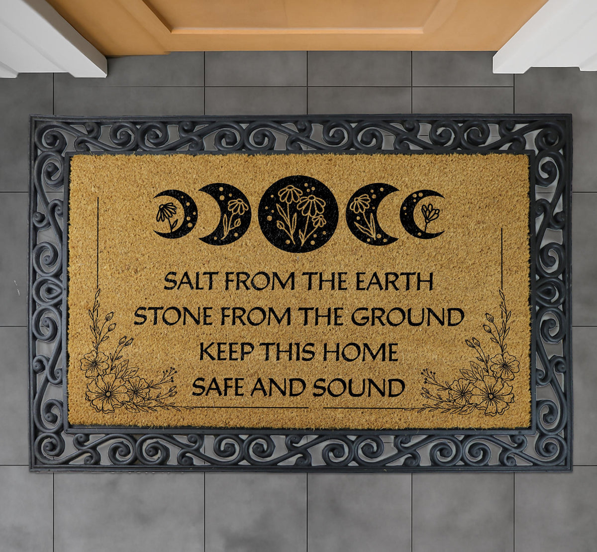 Salt From The Earth Doormat, Witchy Welcome Mat, Home Protection Spell Decor