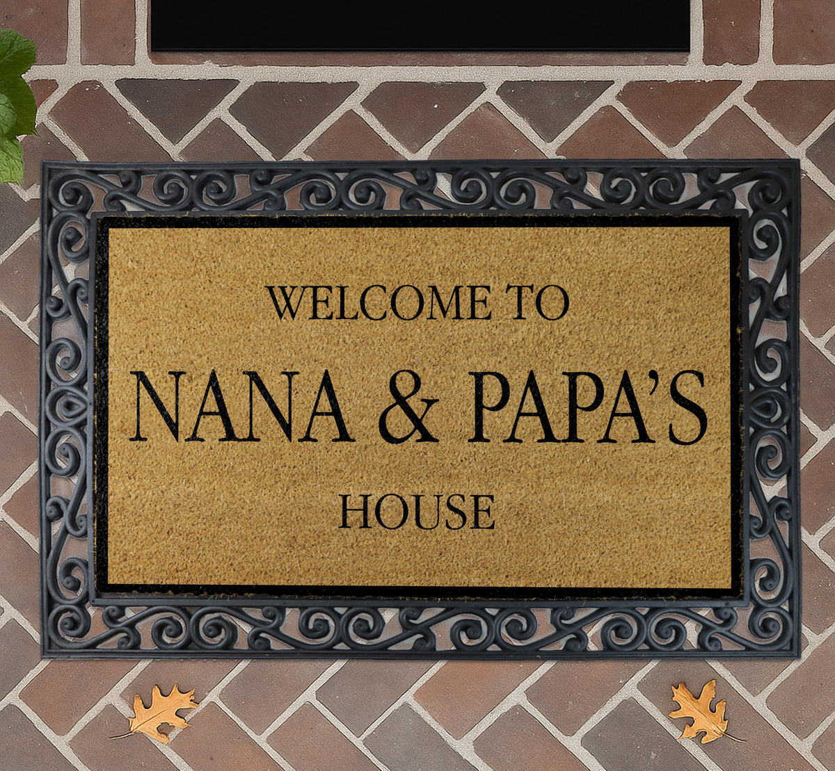 Welcome To Nana & Papa's House Doormat, Custom Welcome Mat, Personalized Gift Mat
