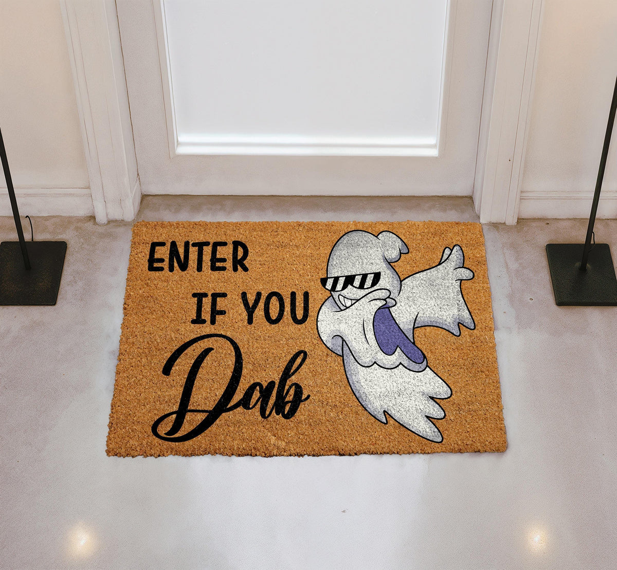 Enter If You Dab Doormat, Dabbing Ghost Welcome Mat, Funny Halloween Gift