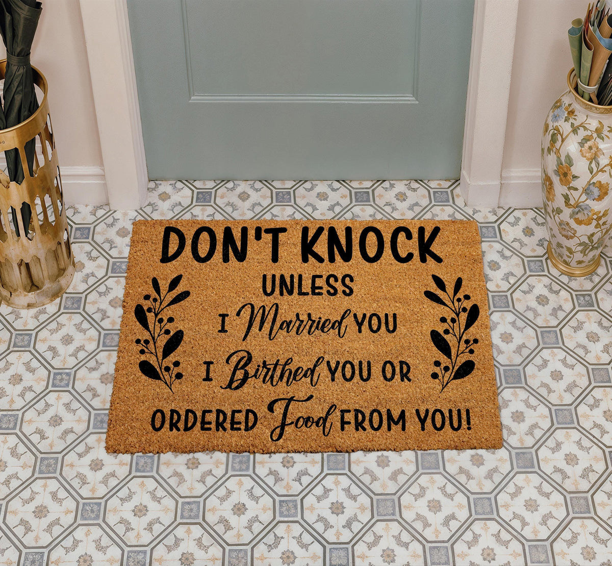 Don't Knock Unless I Married You Doormat, No Soliciting Welcome Mat, Funny Housewarming Gift