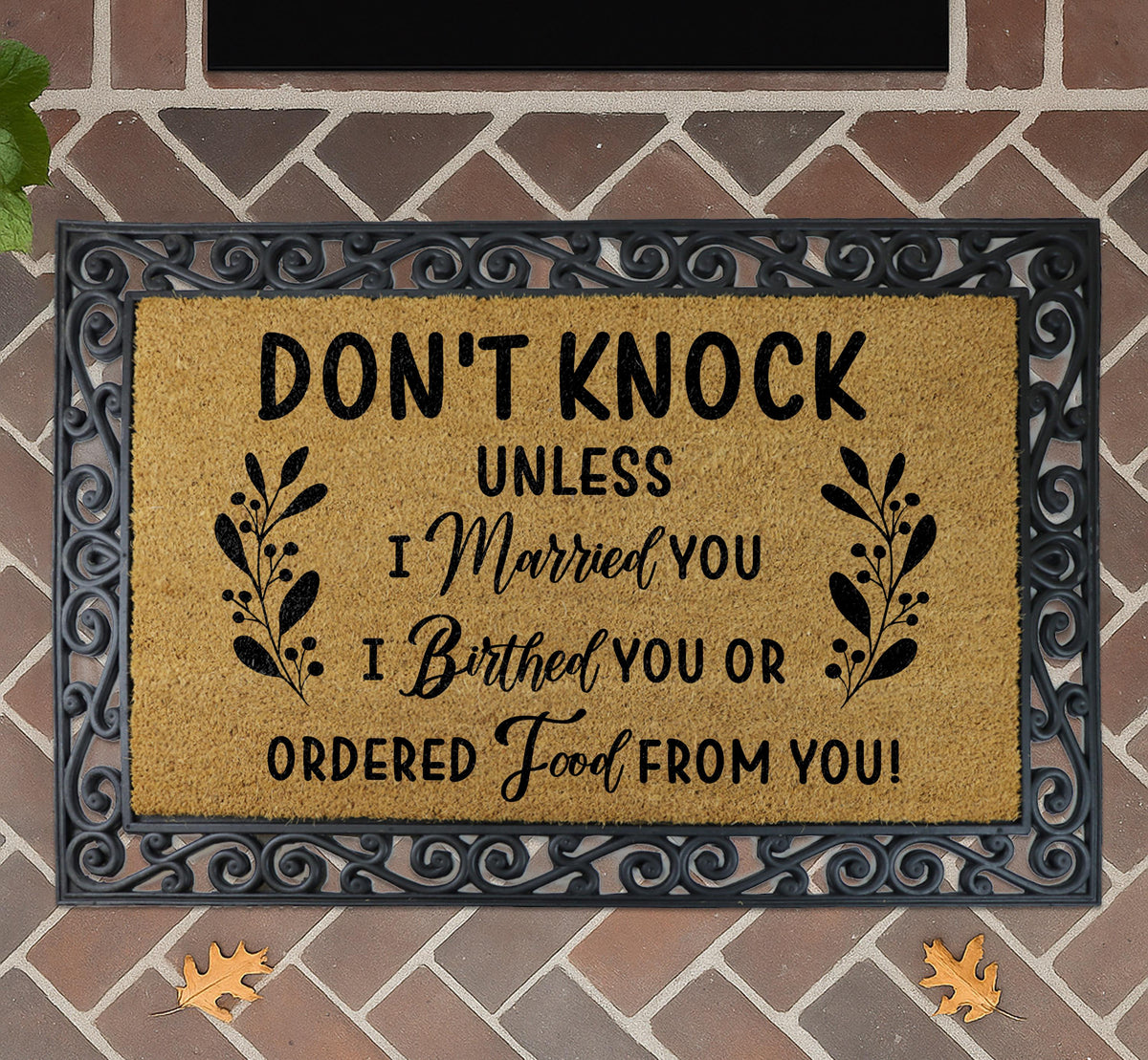 Don't Knock Unless I Married You Doormat, No Soliciting Welcome Mat, Funny Housewarming Gift