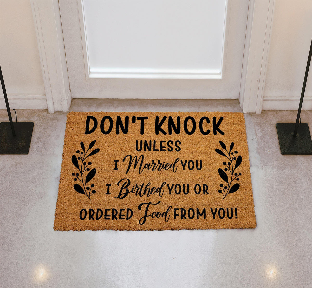 Don't Knock Unless I Married You Doormat, No Soliciting Welcome Mat, Funny Housewarming Gift