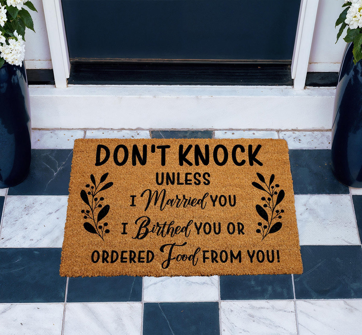 Don't Knock Unless I Married You Doormat, No Soliciting Welcome Mat, Funny Housewarming Gift