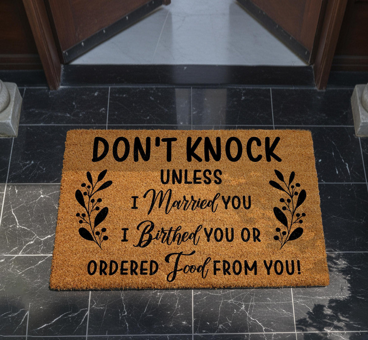 Don't Knock Unless I Married You Doormat, No Soliciting Welcome Mat, Funny Housewarming Gift