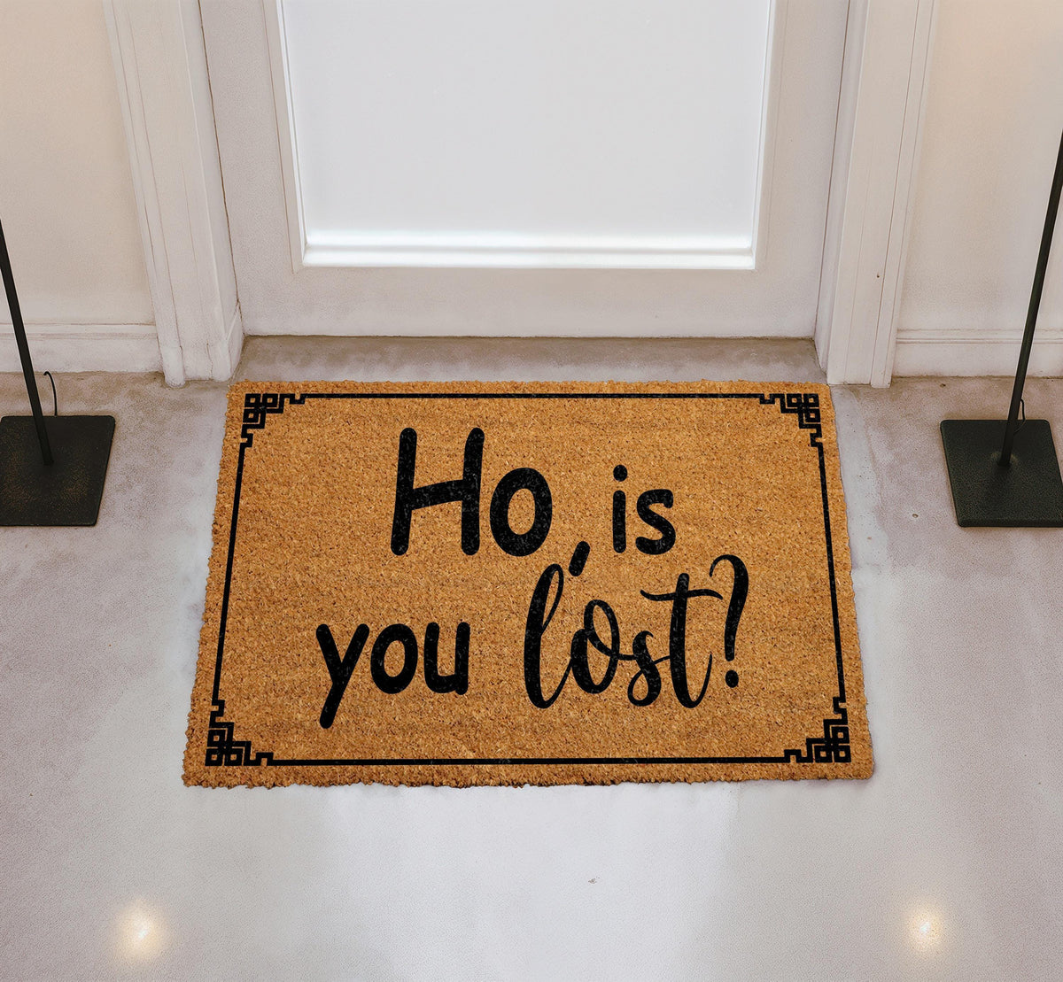 Ho Is You Lost Doormat, Funny Quote Welcome Mat, Humorous Home Entrance Decor