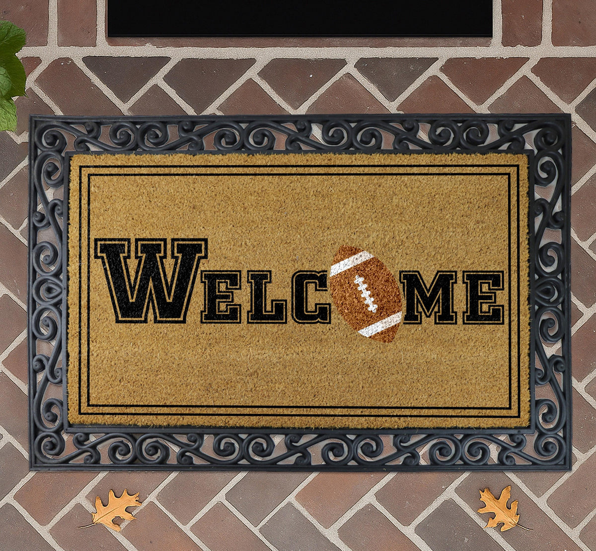 Welcome Football Doormat, Football Lover Home Decor, Touchdown Outdoor Entrance Rug