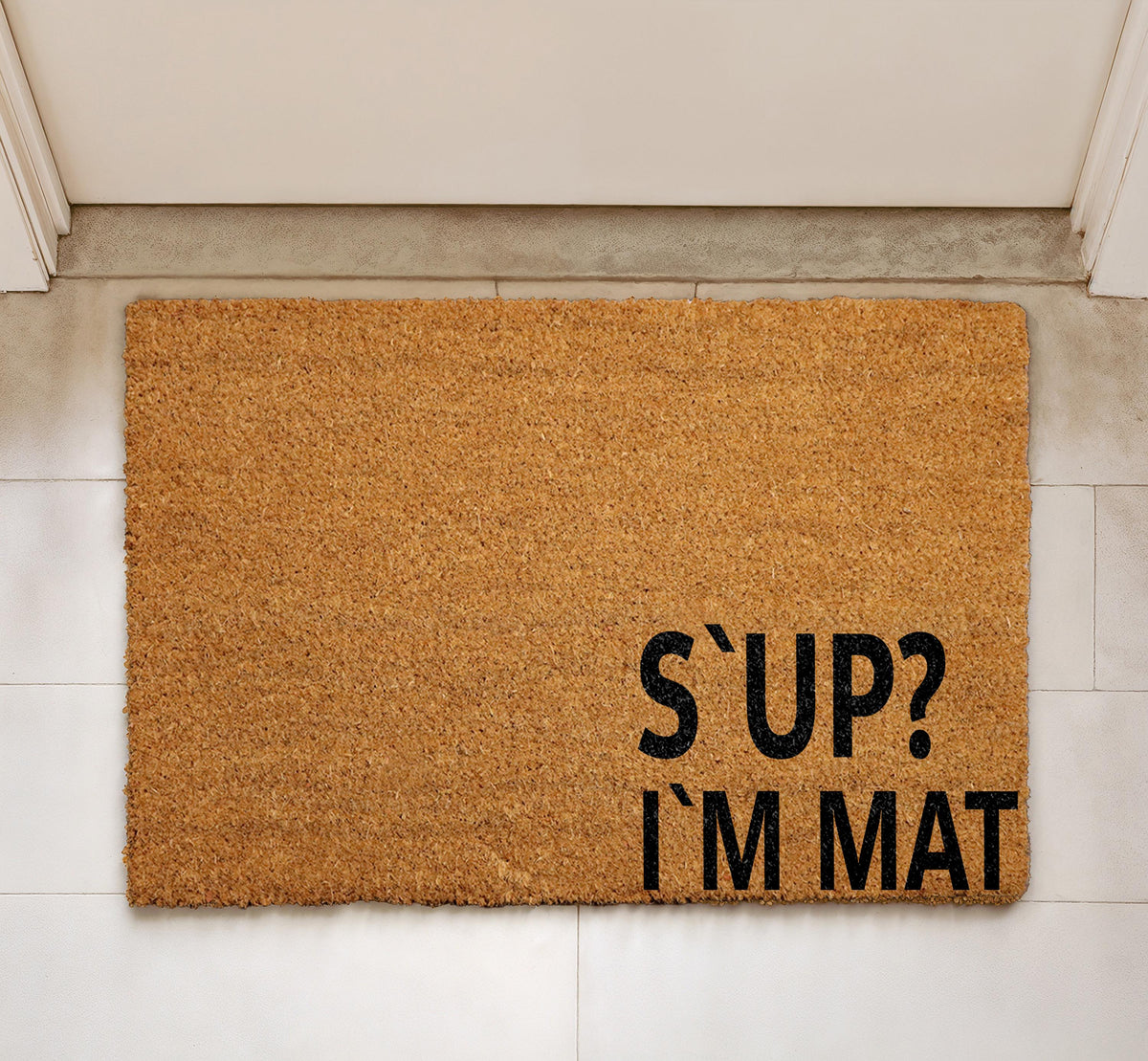 S'up I'm Mat Coco Doormat, Funny Welcome Mat, Unique Entryway Rug, Humorous Front Door Mat