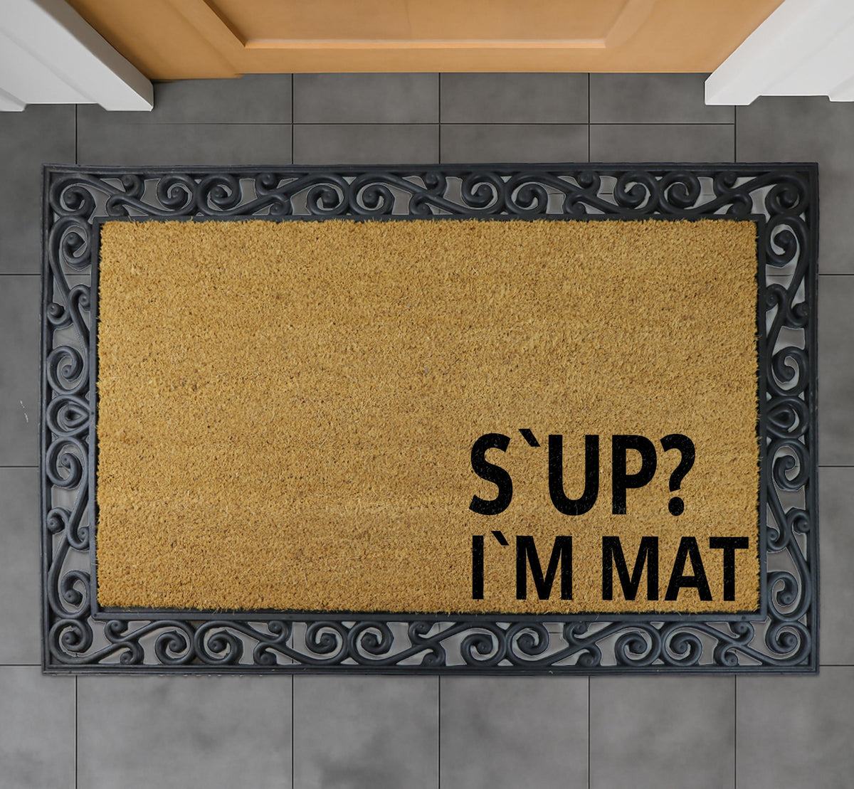 S'up I'm Mat Coco Doormat, Funny Welcome Mat, Unique Entryway Rug, Humorous Front Door Mat