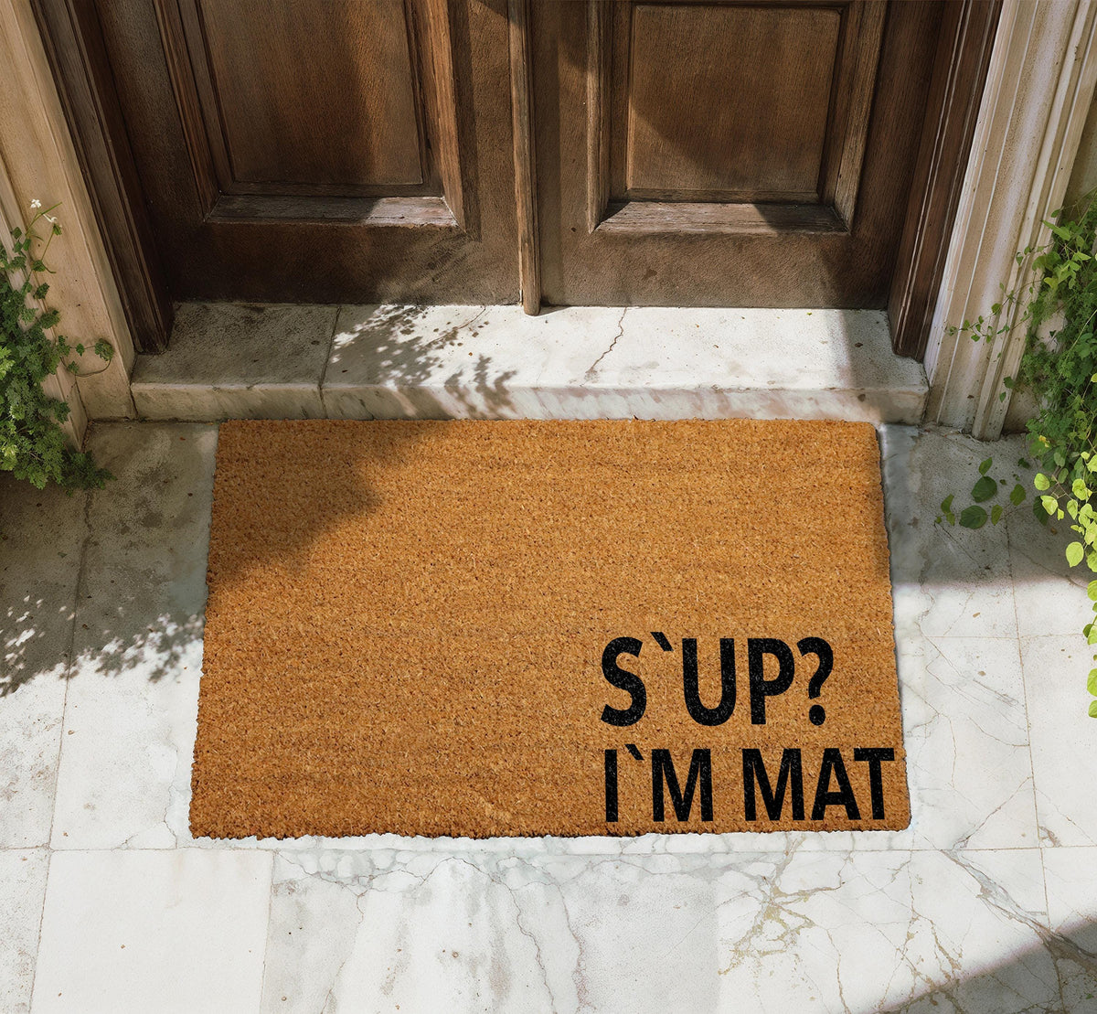 S'up I'm Mat Coco Doormat, Funny Welcome Mat, Unique Entryway Rug, Humorous Front Door Mat