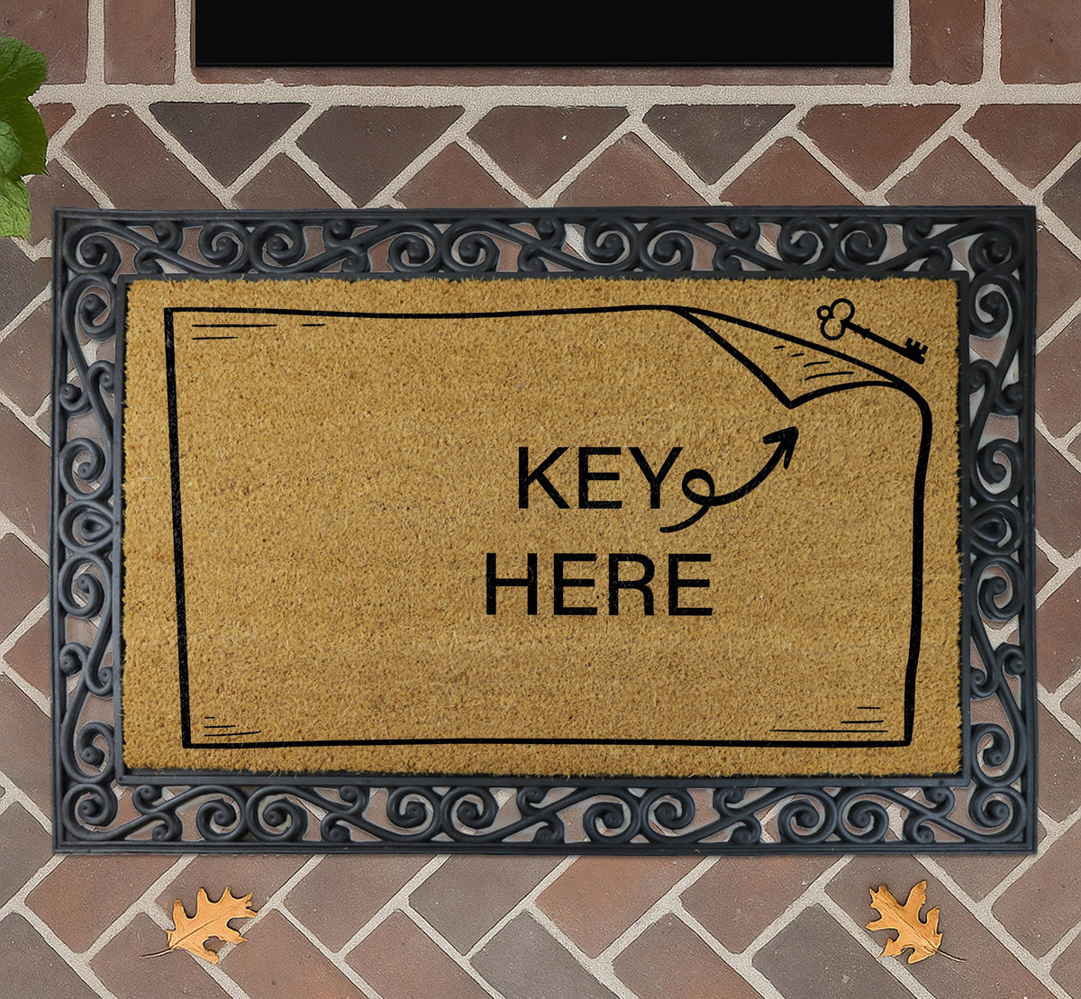Funny Key Here Doormat, Key Hiding Joke Welcome Mat, Sarcastic Housewarming Gift