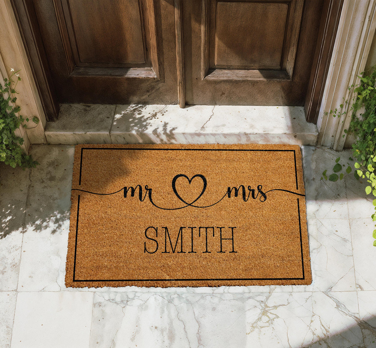 Custom Mr and Mrs Doormat, Personalized Wedding Door Mat, Newlywed Gift