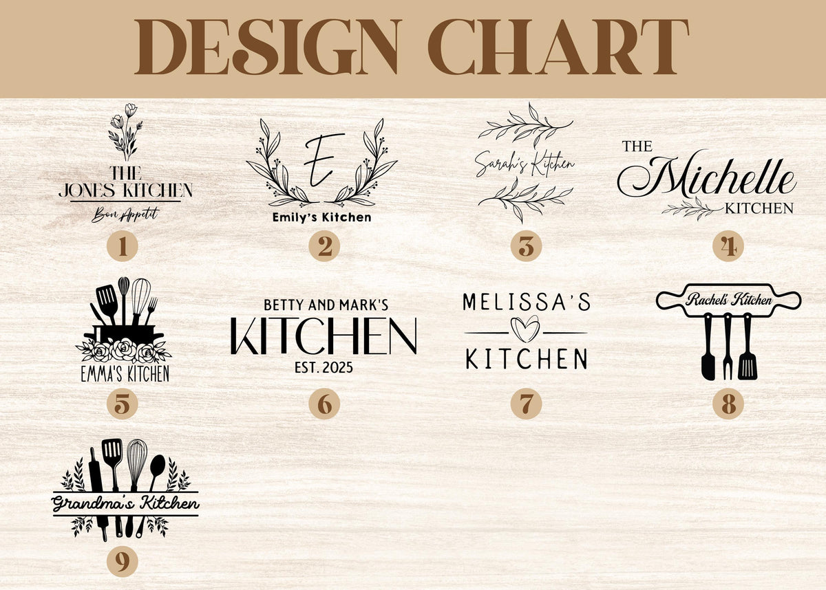 Custom Engraved Wooden Cutting Board, Personalized Kitchen Name Serving Board