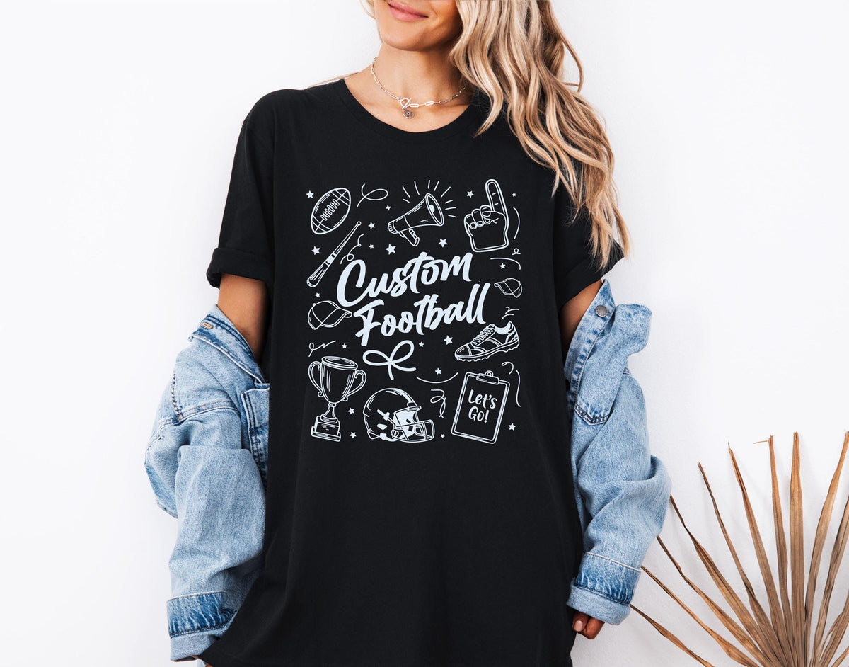 Custom Football Shirt, Coquette Football Team Tee, Sports Mama Sweatshirt