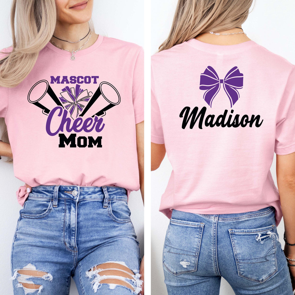 Custom Cheer T-shirt, Coquette Cheerleader Mom Tee, Cheerleading Sweatshirt