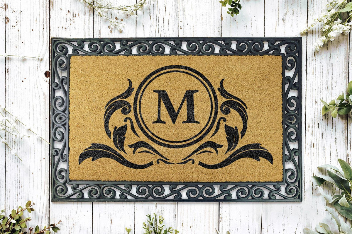 Personalized Coir Welcome Mat with Last Name and Est Date, Custom Family Name Doormat