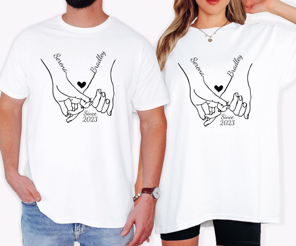 Holding Hands Shirt, Custom Couple Matching Tees, Valentine's Day Sweater