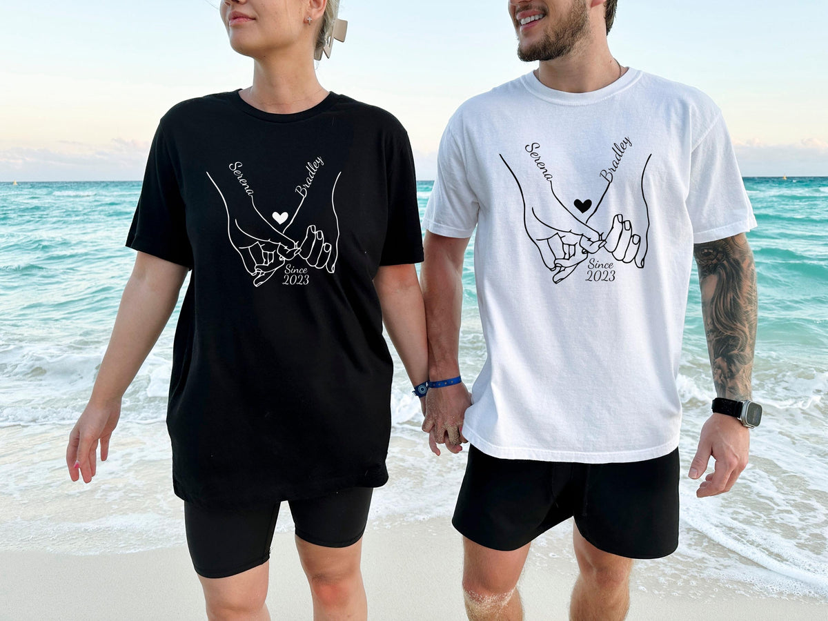 Holding Hands Shirt, Custom Couple Matching Tees, Valentine's Day Sweater