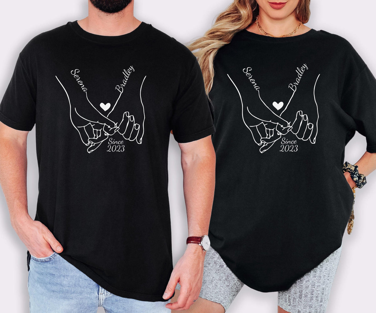 Holding Hands Shirt, Custom Couple Matching Tees, Valentine's Day Sweater