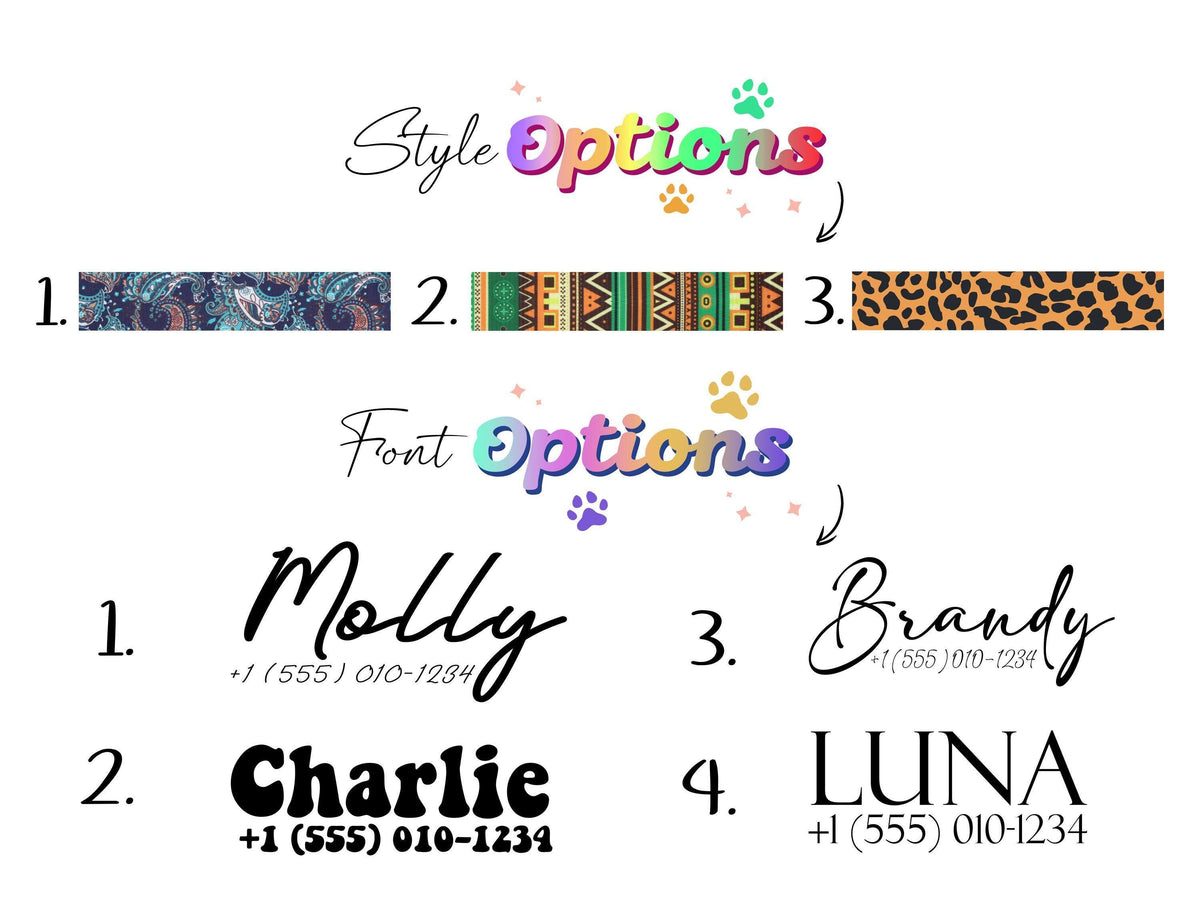 Personalized Leopard Print Pet Collar, Engraved Name Dog Collar With D-Ring