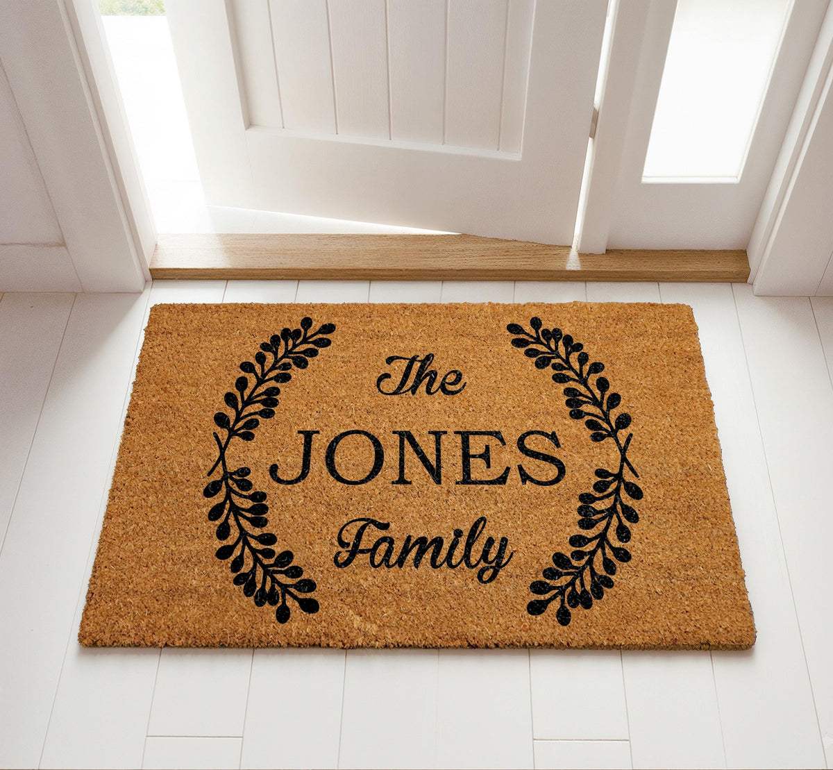 Customizable Family Name Welcome Mat, Personalized Last Name Doormat