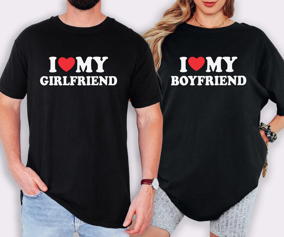 I love My Boyfriend & Girlfriend Shirt, Valentine's Day Sweater, Couple Matching Tees