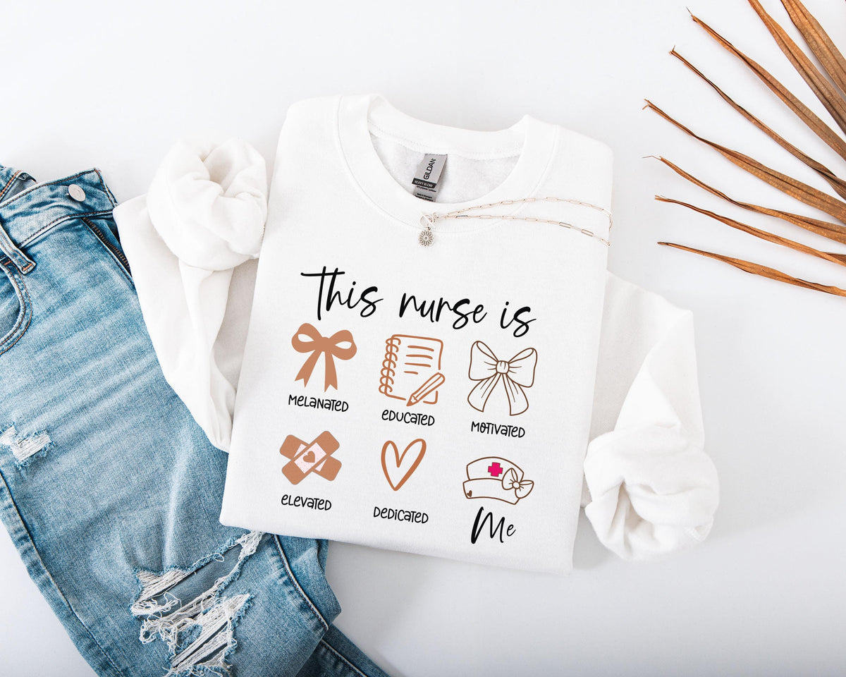 Black History Month Nurse Sweatshirt, This Nurse is Melanated Sweater, Black Nurse Gift, Future Nurse Hoodie, Afro American Nurse Sweater