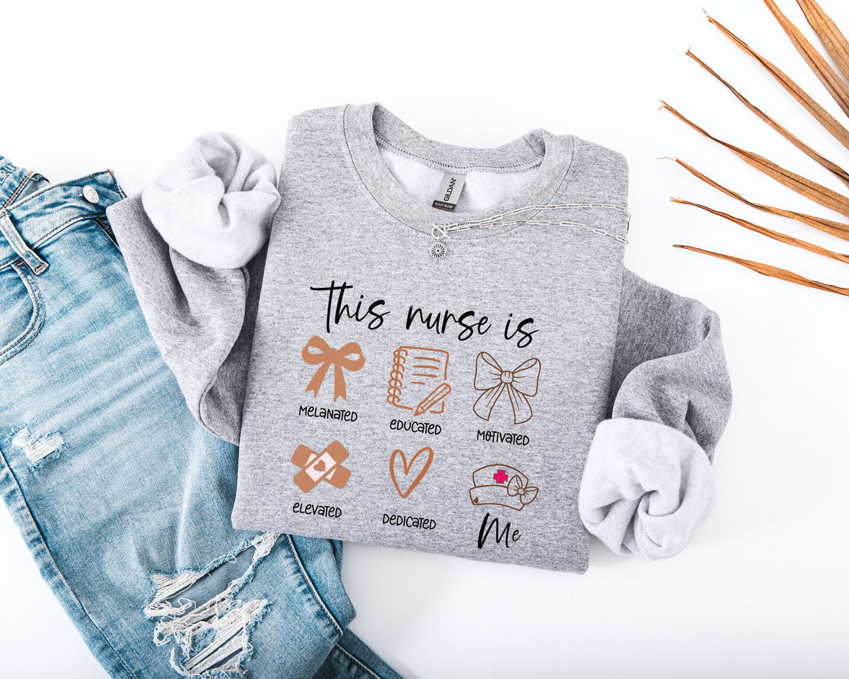 Black History Month Nurse Sweatshirt, This Nurse is Melanated Sweater, Black Nurse Gift, Future Nurse Hoodie, Afro American Nurse Sweater