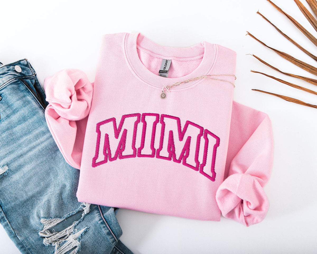 Mimi Embroidered Sweatshirt, Custom Family Embroidery Sweater, New Mimi Hoodie Gift, Personalized Gift for Mimi, Mother's Day Gift