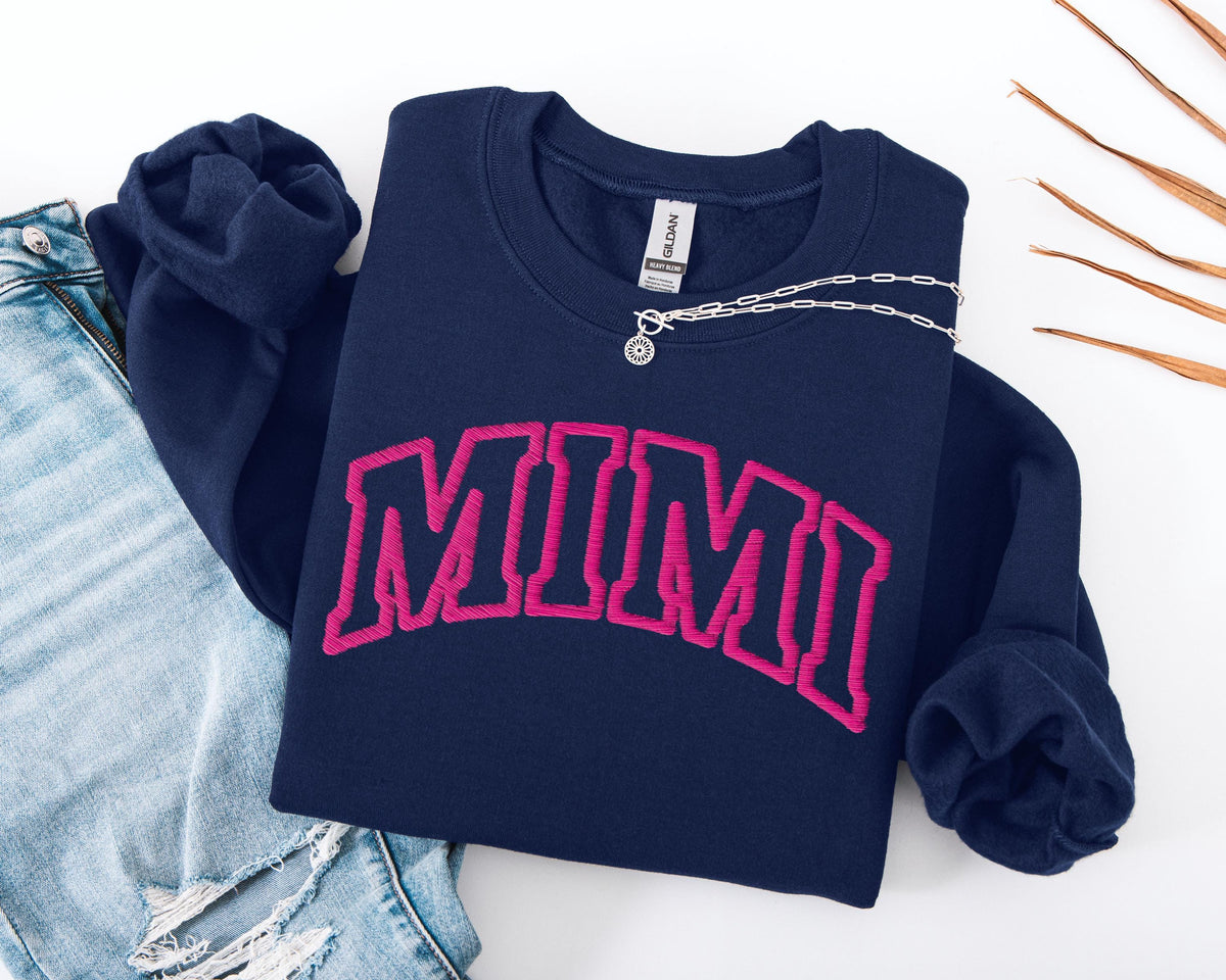 Mimi Embroidered Sweatshirt, Custom Family Embroidery Sweater, New Mimi Hoodie Gift, Personalized Gift for Mimi, Mother's Day Gift