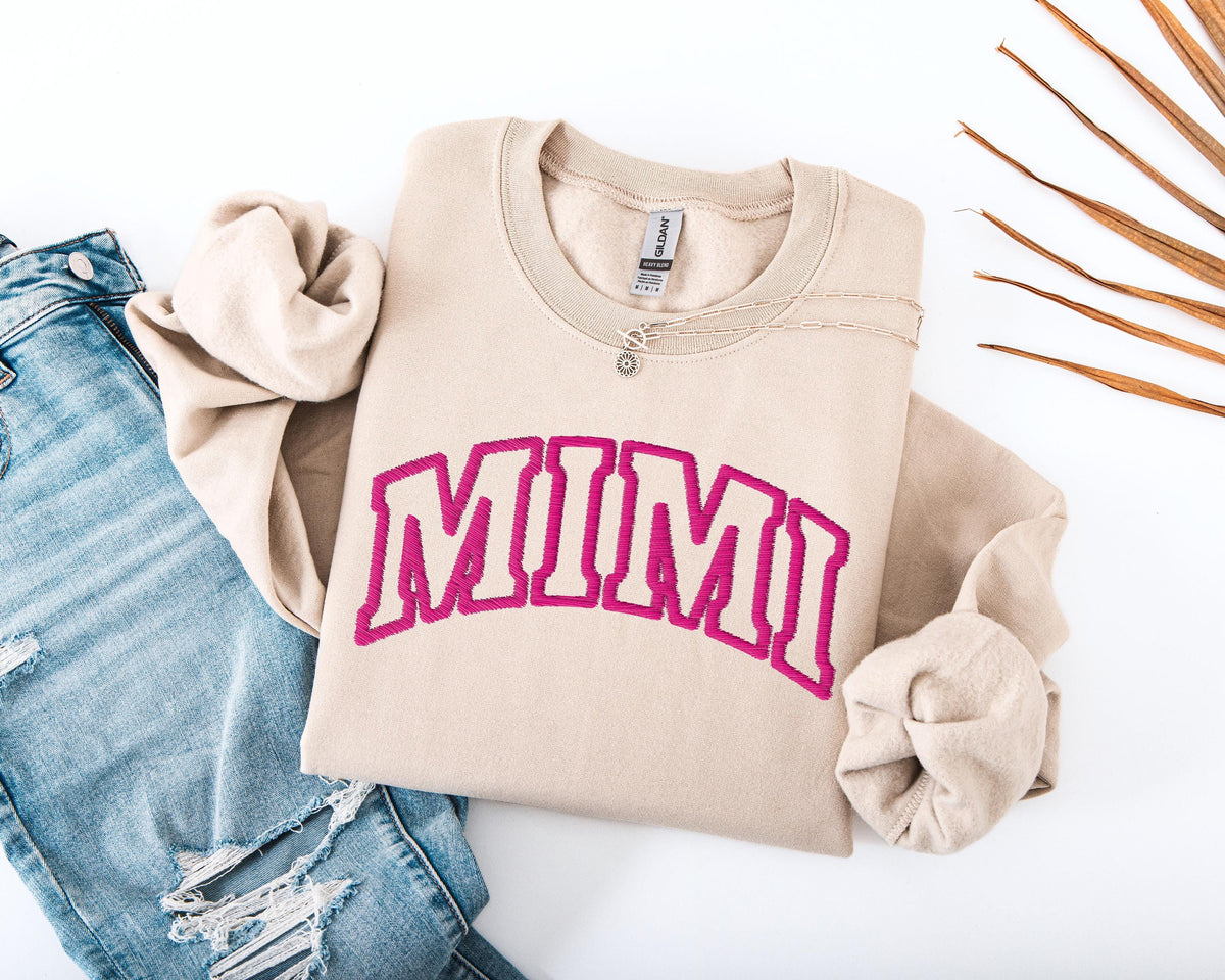 Mimi Embroidered Sweatshirt, Custom Family Embroidery Sweater, New Mimi Hoodie Gift, Personalized Gift for Mimi, Mother's Day Gift