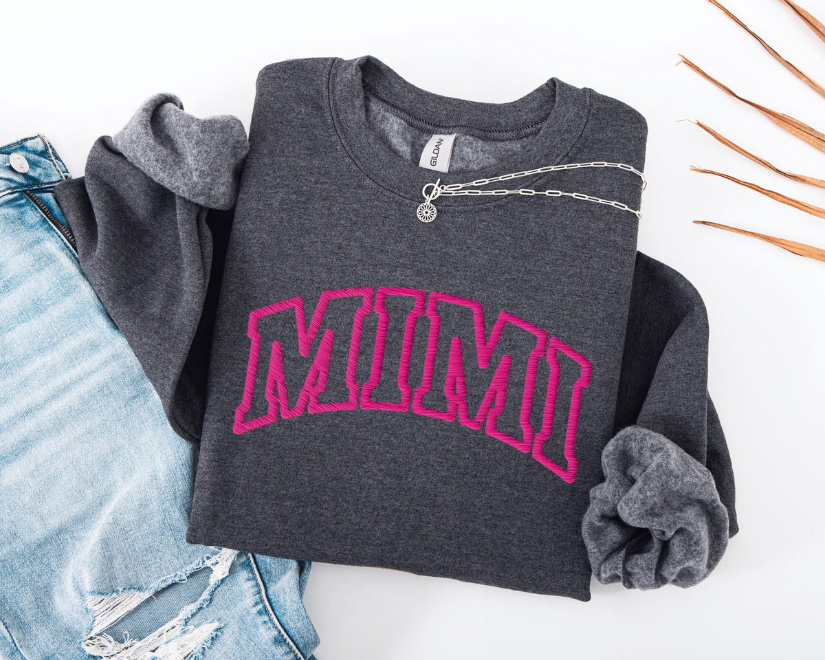 Mimi Embroidered Sweatshirt, Custom Family Embroidery Sweater, New Mimi Hoodie Gift, Personalized Gift for Mimi, Mother's Day Gift