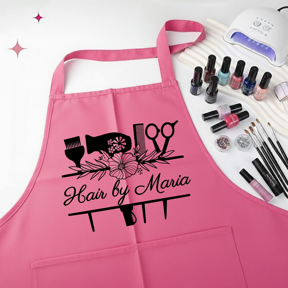 Custom Hairdresser Apron, Beauty Salon Aprons, Hair Stylist Apron, Hairdresser Gift Apron