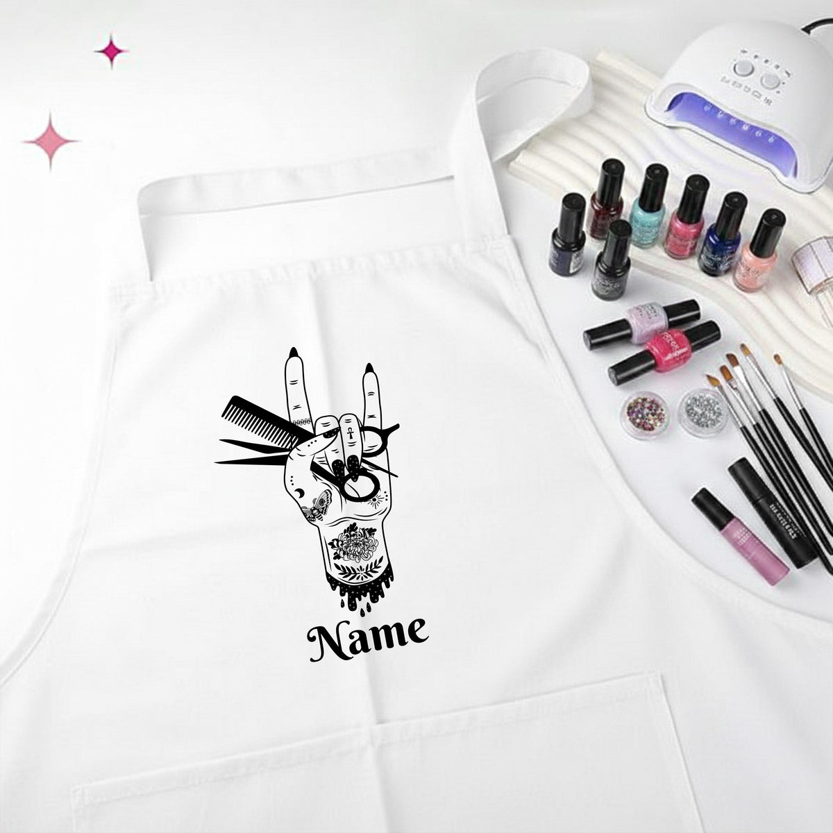 Custom Name Hair Stylist Apron, Funny Beauty Salon Aprons, Hairdresser Gift Apron