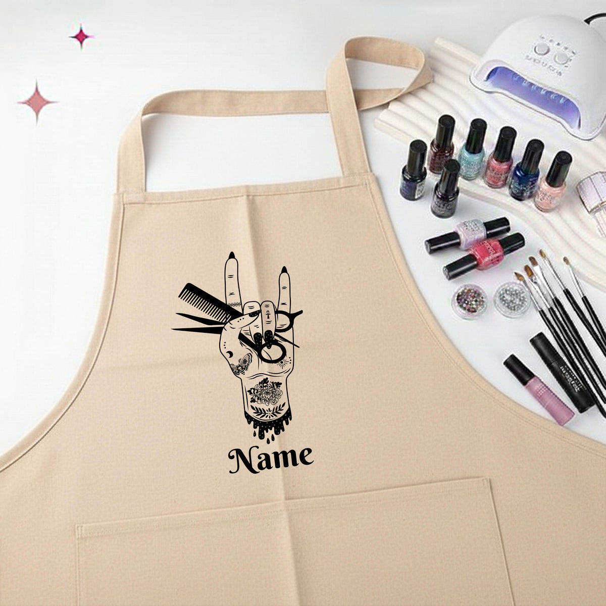 Custom Name Hair Stylist Apron, Funny Beauty Salon Aprons, Hairdresser Gift Apron