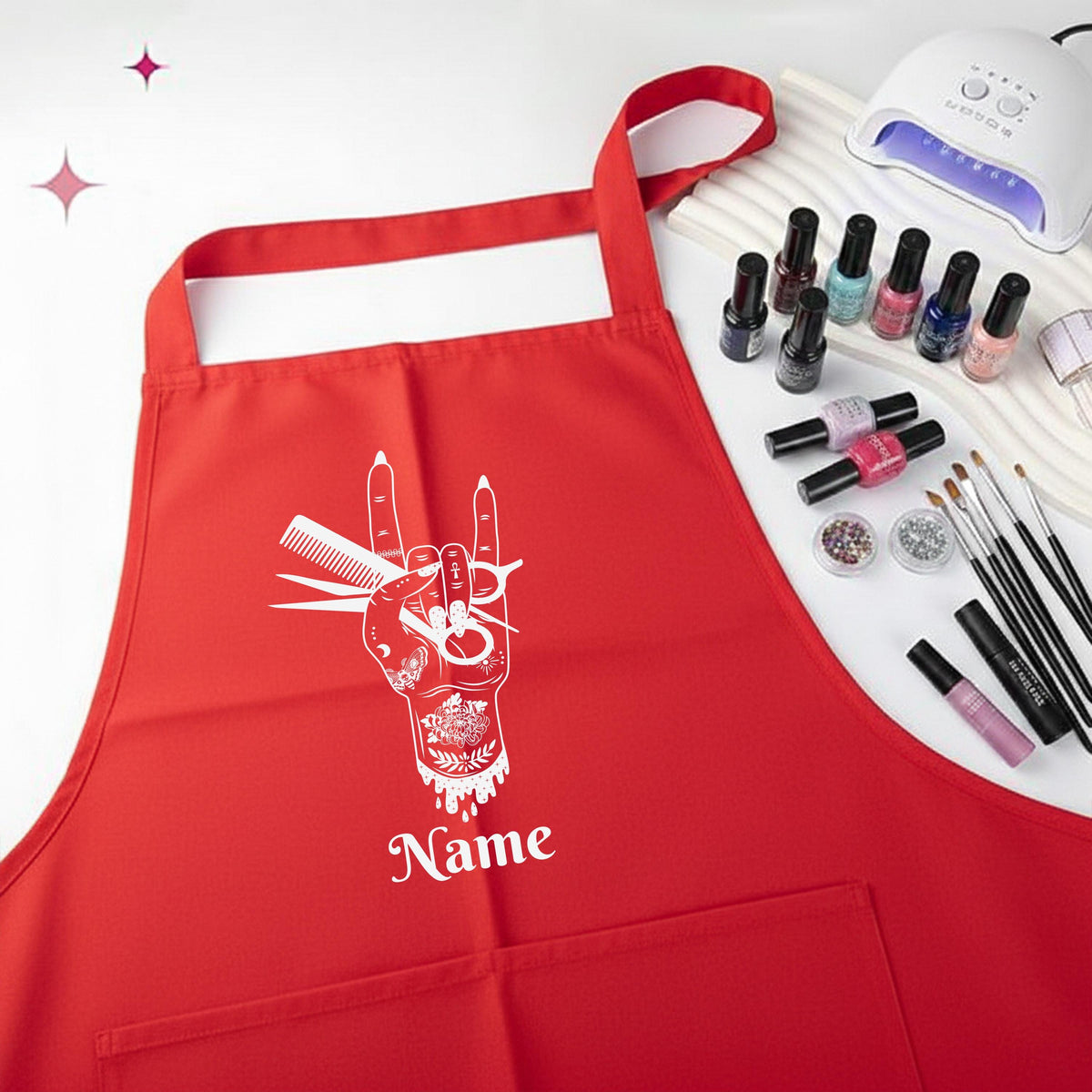 Custom Name Hair Stylist Apron, Funny Beauty Salon Aprons, Hairdresser Gift Apron