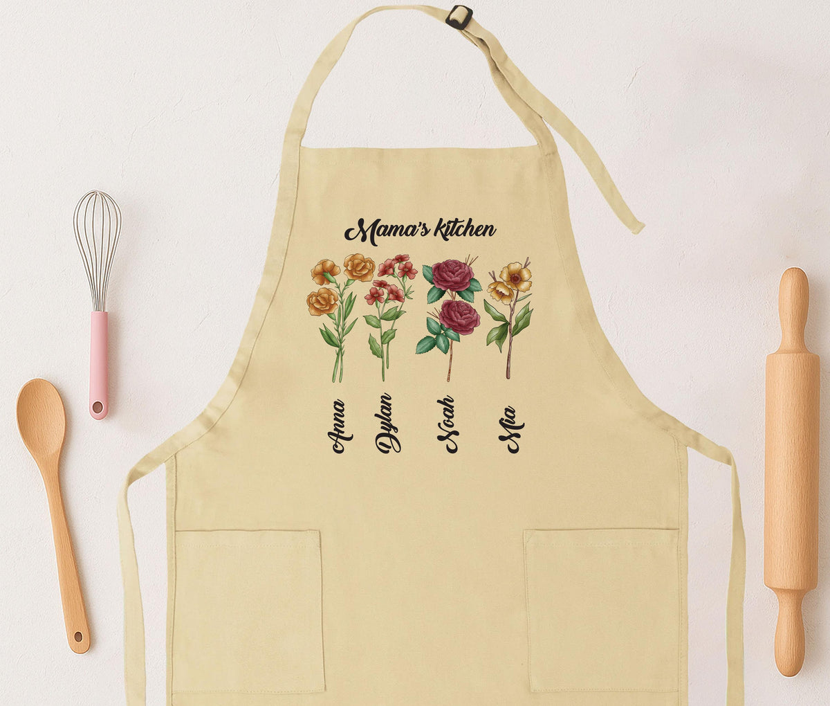 Mama's Kitchen Apron, Custom Kitchen Apron, Mama's Garden Baking Apron, Birthday Gift Apron