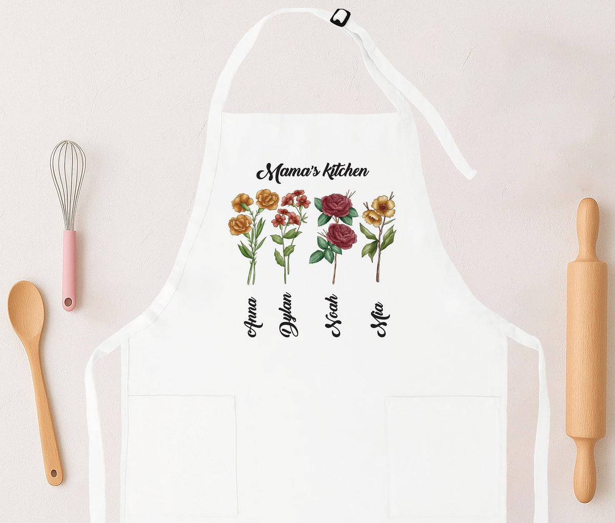 Mama's Kitchen Apron, Custom Kitchen Apron, Mama's Garden Baking Apron, Birthday Gift Apron